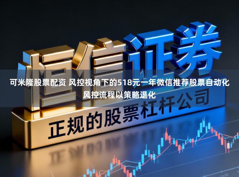 可米隆股票配资 风控视角下的518元一年微信推荐股票自动化风控流程以策略退化